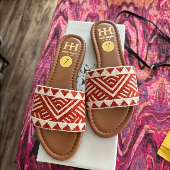Haute Hippie Shoes - Haute Hippie Women's orange and White Sandals